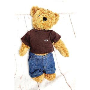 Rare Linens N Things Brown Blue Eyed Fuzzy Stuffed Movable Limbs Teddy Bear 16"